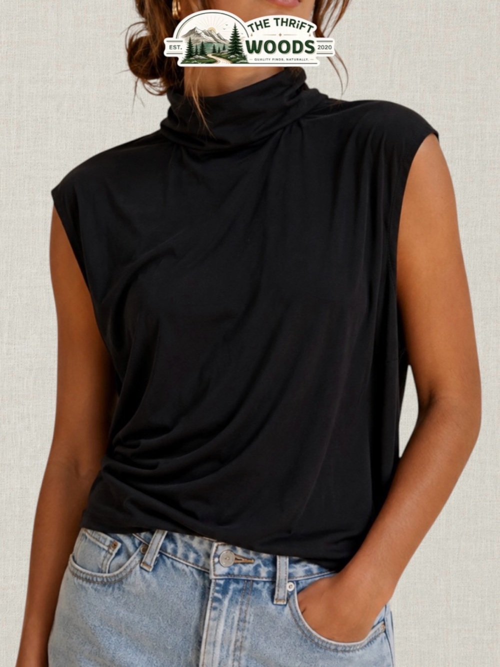 Dynamite Sleeveless Mock Neck Top